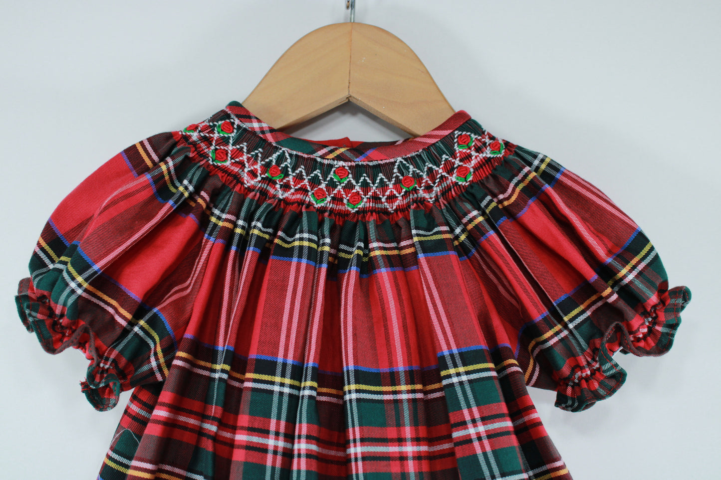 Happy Red Christmas Plaid Rosie Bubble