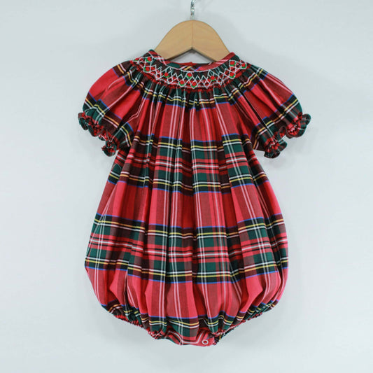 Happy Red Christmas Plaid Rosie Bubble